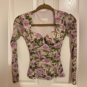 TA3 Sweetie Long Sleeve Top - Lilac Thorny Rose